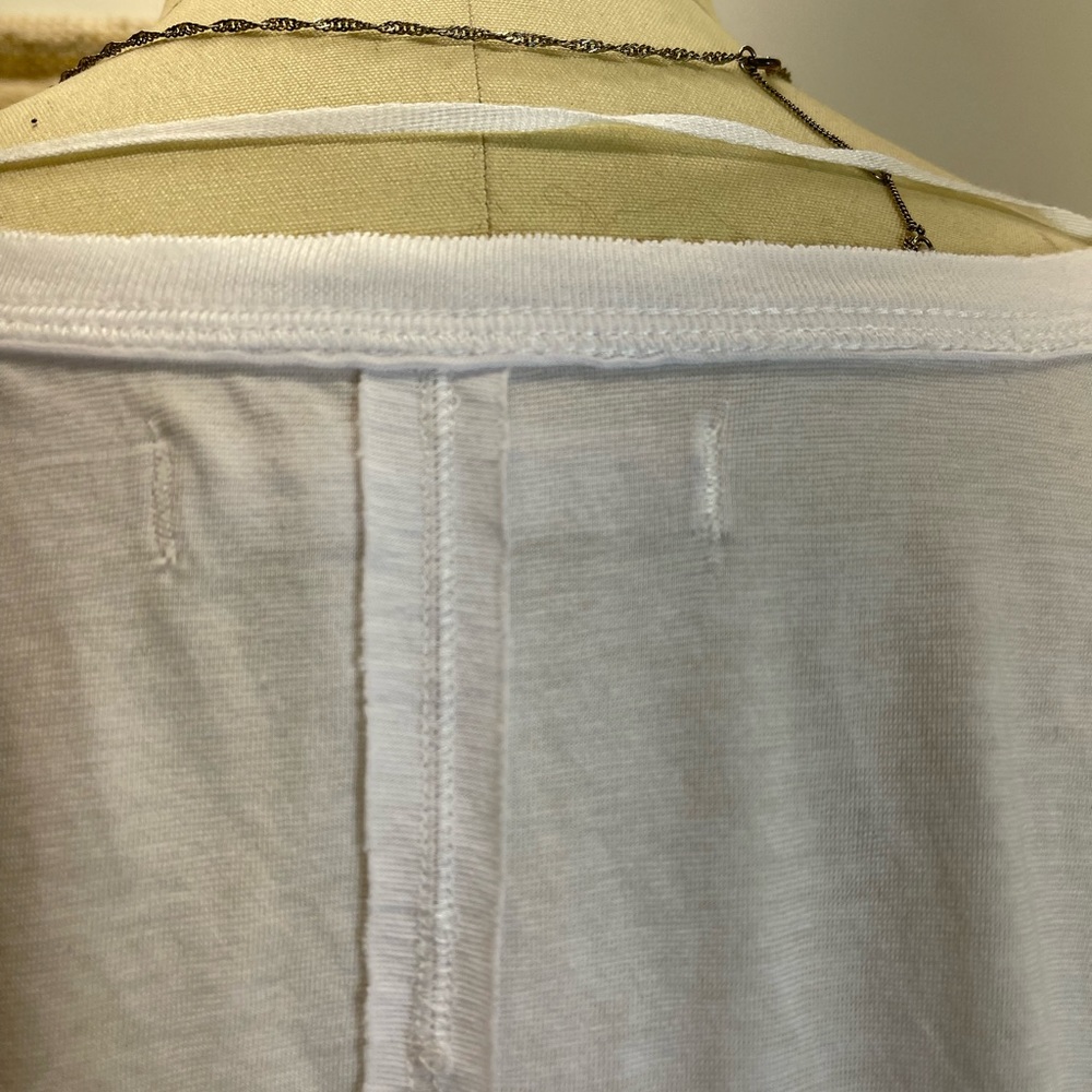 Free People  Loose Sleeves Top Crew Tee Lightweight T-Shirt White Cotton Blend - Picture 14 of 14